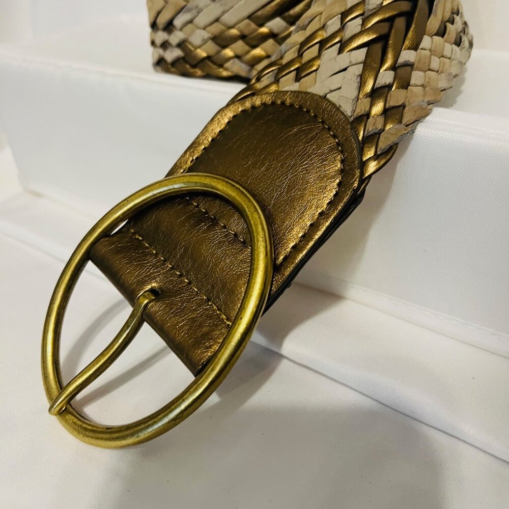 Braided Belt-Women's Size Small-2 1/2" wide-Bronze/Tan mix-Casual-Lightweight - Picture 6 of 13